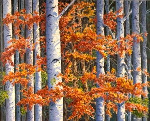 "October Birch" October Birch Painting