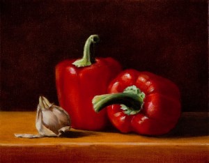 Peppers And Garlic Painting