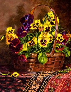 Yellow Pansies Painting